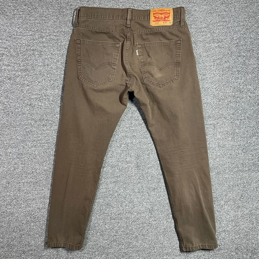 Levi's 512 Jeans Mens 31x30 Slim Taper Brown Stretch Denim Pants